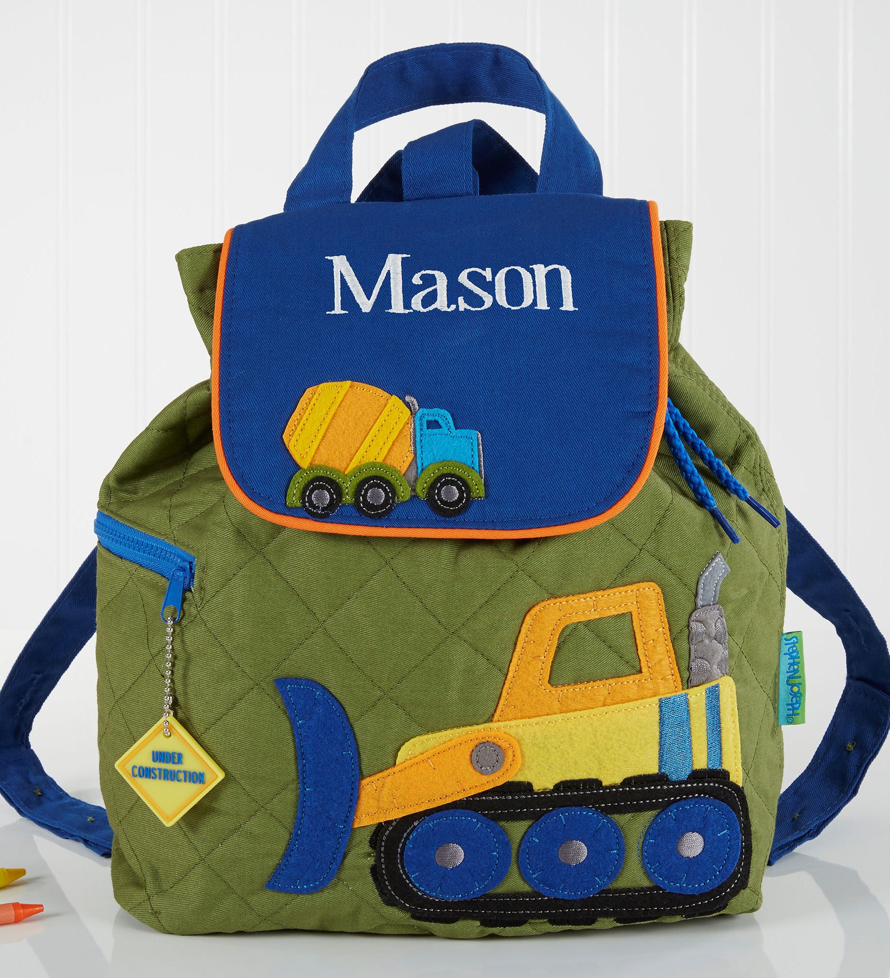 Construction Embroidered Kid's Backpack